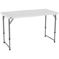 4ft White Rectangle Non Adj. / Non Foldable