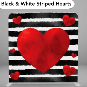 Black & White Striped Hearts